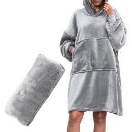 Bluzair Bluza Koc Hoodie Oversize Polska Jasnoszara Froster