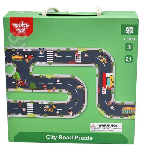 TOOKY TOY Droga Puzzle dla Dzieci Autostrada Makieta 21 el. Certyfikat FSC Tooky Toy TOOKY TOY Droga Puzzle dla Dzieci Autostrada Makieta 21 el. Certyfikat FSC Tooky Toy