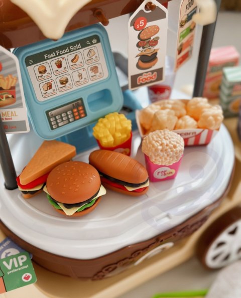 WOOPIE Sklep Fast Food na Kółkach Wózek Walizka 59 akc. 4w1 Woopie WOOPIE Sklep Fast Food na Kółkach Wózek Walizka 59 akc. 4w1 Woopie