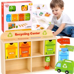 TOOKY TOY Drewniane Centrum Recyklingu Edukacyjny Sorter Tooky Toy