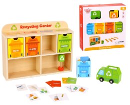 TOOKY TOY Drewniane Centrum Recyklingu Edukacyjny Sorter Tooky Toy