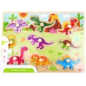 TOOKY TOY Drewniane Puzzle Montessori Układanka Dinozaury Kształty Tooky Toy