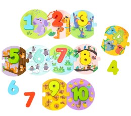 TOOKY TOY Edukacyjne Puzzle Układanka Montessori Nauka Liczenia Tooky Toy