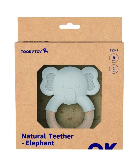 TOOKY TOY Gryzak Słonik Drewniany Obręcz Tooky Toy TOOKY TOY Gryzak Słonik Drewniany Obręcz Tooky Toy