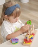 VIGA Drewniane klocki z sorterem kształtów Montessori Viga Toys