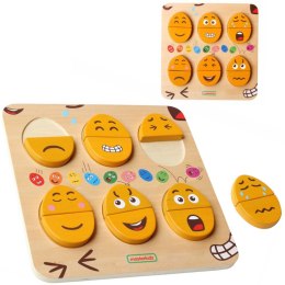 MASTERKIDZ Tablica do Nauki Emocji Drewniane Jajka jaki Humor? Montessori Masterkidz