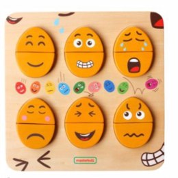 MASTERKIDZ Tablica do Nauki Emocji Drewniane Jajka jaki Humor? Montessori Masterkidz