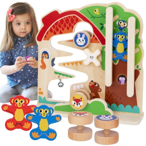 TOOKY TOY Drewniana Tablica Manipulacyjna Montessori Labirynt Tooky Toy TOOKY TOY Drewniana Tablica Manipulacyjna Montessori Labirynt Tooky Toy