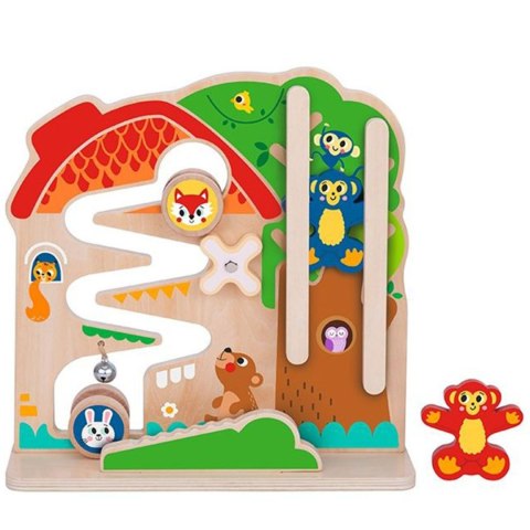 TOOKY TOY Drewniana Tablica Manipulacyjna Montessori Labirynt Tooky Toy TOOKY TOY Drewniana Tablica Manipulacyjna Montessori Labirynt Tooky Toy