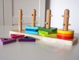 TOOKY TOY Sorter Kształtów z Kolorowymi Blokami Montessori Tooky Toy