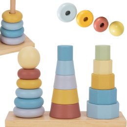 TOOKY TOY Trzy Wieże Układanka w Stosy Sorter Montessori Tooky Toy