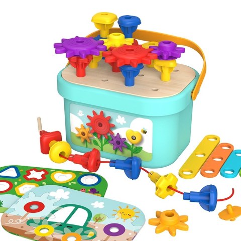 TOOKY TOY Układanka Montessori Kołki w Pudełku Stosy Nawlekanka Tooky Toy TOOKY TOY Układanka Montessori Kołki w Pudełku Stosy Nawlekanka Tooky Toy