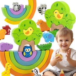 VIGA Drewniana Tęcza Układanka Klocki Kreatywne Montessori Viga Toys