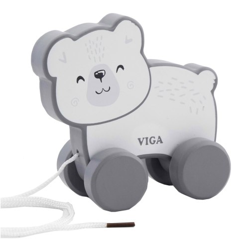 Viga Drewniany Miś Polarny do ciągnięcia - PolarB Viga Toys