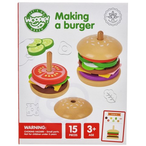 WOOPIE GREEN Drewniany Burger Restauracja Układanka dla Dzieci 15 el. Certyfikat FSC Woopie Let's Go Green WOOPIE GREEN Drewniany Burger Restauracja Układanka dla Dzieci 15 el. Certyfikat FSC Woopie Let's Go Green