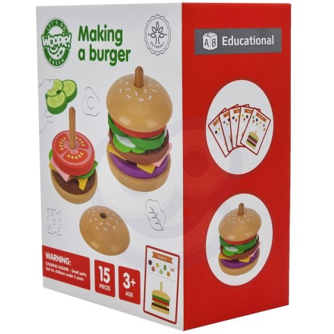 WOOPIE GREEN Drewniany Burger Restauracja Układanka dla Dzieci 15 el. Certyfikat FSC Woopie Let's Go Green WOOPIE GREEN Drewniany Burger Restauracja Układanka dla Dzieci 15 el. Certyfikat FSC Woopie Let's Go Green