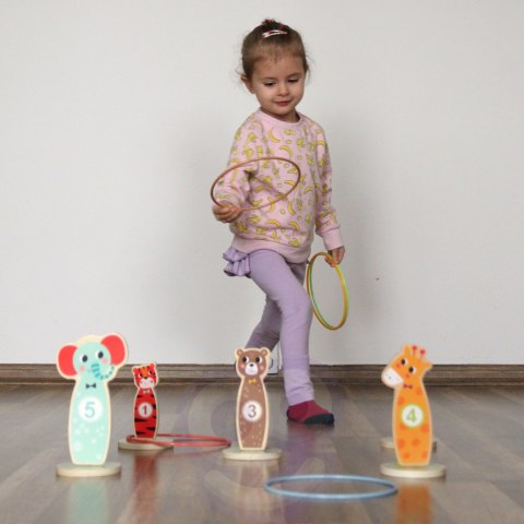TOOKY TOY Drewniana Gra Zręcznościowa Rzut do Celu Zwierzątka 15 el. Tooky Toy TOOKY TOY Drewniana Gra Zręcznościowa Rzut do Celu Zwierzątka 15 el. Tooky Toy