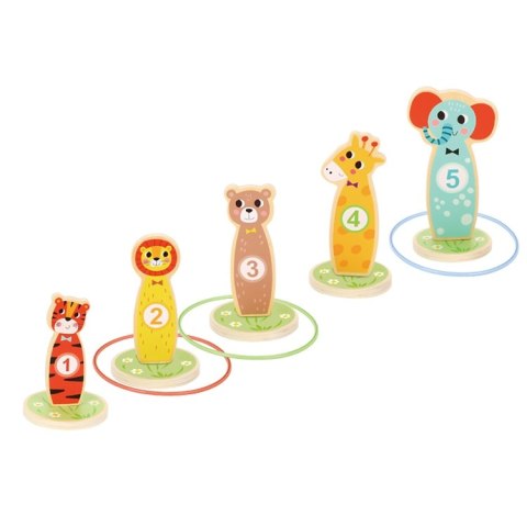 TOOKY TOY Drewniana Gra Zręcznościowa Rzut do Celu Zwierzątka 15 el. Tooky Toy TOOKY TOY Drewniana Gra Zręcznościowa Rzut do Celu Zwierzątka 15 el. Tooky Toy