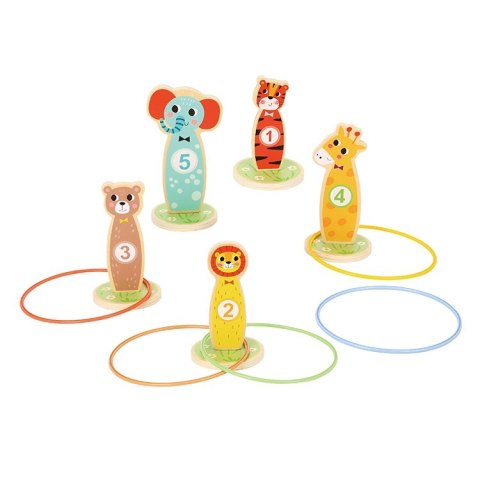 TOOKY TOY Drewniana Gra Zręcznościowa Rzut do Celu Zwierzątka 15 el. Tooky Toy TOOKY TOY Drewniana Gra Zręcznościowa Rzut do Celu Zwierzątka 15 el. Tooky Toy