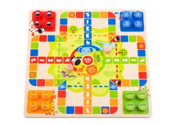 TOOKY TOY Gry Planszowe Logiczne 2w1 Ludo Chińczyk + Uwolnij Zwierzątka Tooky Toy