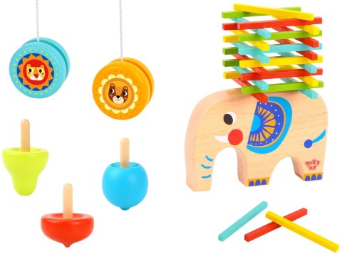 TOOKY TOY Zestaw Gier Zręcznościowych Bierki Bączek JoJo Słonik 46 el. Tooky Toy TOOKY TOY Zestaw Gier Zręcznościowych Bierki Bączek JoJo Słonik 46 el. Tooky Toy