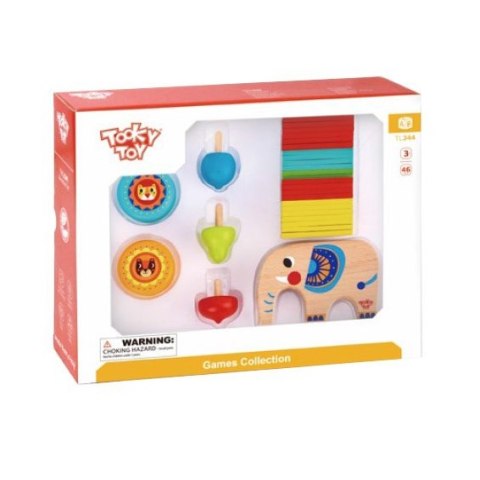 TOOKY TOY Zestaw Gier Zręcznościowych Bierki Bączek JoJo Słonik 46 el. Tooky Toy TOOKY TOY Zestaw Gier Zręcznościowych Bierki Bączek JoJo Słonik 46 el. Tooky Toy