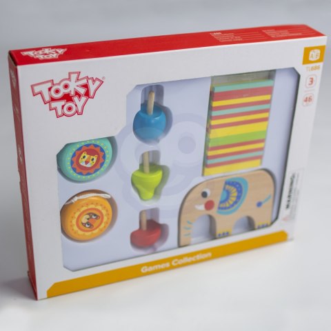 TOOKY TOY Zestaw Gier Zręcznościowych Bierki Bączek JoJo Słonik 46 el. Tooky Toy TOOKY TOY Zestaw Gier Zręcznościowych Bierki Bączek JoJo Słonik 46 el. Tooky Toy