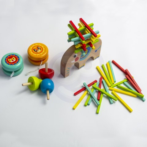 TOOKY TOY Zestaw Gier Zręcznościowych Bierki Bączek JoJo Słonik 46 el. Tooky Toy TOOKY TOY Zestaw Gier Zręcznościowych Bierki Bączek JoJo Słonik 46 el. Tooky Toy