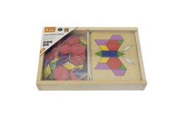 VIGA Drewniana Mozaika Geometryczna Klocki Dienesa Układanka Logiczna Montessori148 el Viga Toys