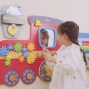 VIGA Drewniana Tablica Sensoryczna-Manipulacyjna EDU Pociąg Viga Toys