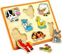 VIGA Drewniane Puzzle Zwierzęta z Farmy Układanka Viga Toys