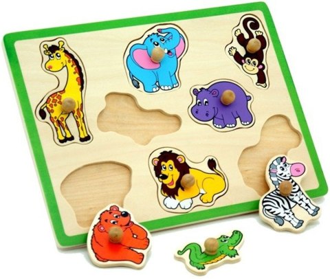 VIGA Drewniane Puzzle Zwierzęta z ZOO Układanka Viga Toys