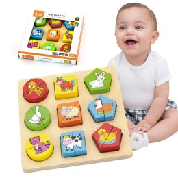 VIGA Puzzle Edukacyjne Drewniane Zwierzęta Viga Toys