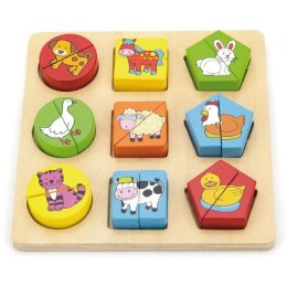 VIGA Puzzle Edukacyjne Drewniane Zwierzęta Viga Toys