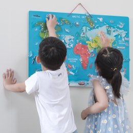 Viga 2w1 Tablica Edukacyjna z Magnetyczną Mapą Świata Montessori Viga Toys