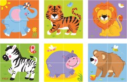 Viga Drewniana układanka Zoo Puzzle 4 klocki Viga Toys