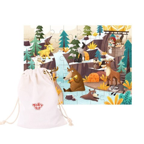 TOOKY TOY Puzzle z Woreczkiem Układanka Alpejskie Zwierzęta i Krajobraz 49 el. Tooky Toy TOOKY TOY Puzzle z Woreczkiem Układanka Alpejskie Zwierzęta i Krajobraz 49 el. Tooky Toy