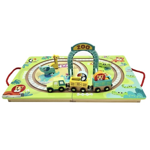 TOOKY TOY DREWNIANY POCIĄG KOLEJKA ZOO CIUCHCIA NA MAGNES TOR W WALIZCE Tooky Toy TOOKY TOY DREWNIANY POCIĄG KOLEJKA ZOO CIUCHCIA NA MAGNES TOR W WALIZCE Tooky Toy