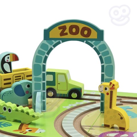 TOOKY TOY DREWNIANY POCIĄG KOLEJKA ZOO CIUCHCIA NA MAGNES TOR W WALIZCE Tooky Toy TOOKY TOY DREWNIANY POCIĄG KOLEJKA ZOO CIUCHCIA NA MAGNES TOR W WALIZCE Tooky Toy