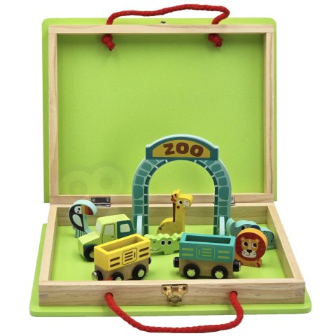 TOOKY TOY DREWNIANY POCIĄG KOLEJKA ZOO CIUCHCIA NA MAGNES TOR W WALIZCE Tooky Toy TOOKY TOY DREWNIANY POCIĄG KOLEJKA ZOO CIUCHCIA NA MAGNES TOR W WALIZCE Tooky Toy