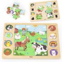 VIGA Drewniane Puzzle Odgadnij Po Cieniu - Farma Układanka 17 el. Viga Toys