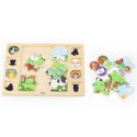 VIGA Drewniane Puzzle Odgadnij Po Cieniu - Farma Układanka 17 el. Viga Toys