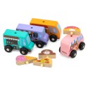 VIGA Drewniany Zestaw Food Trucki Pojazdy cukierni 4 autka Viga Toys