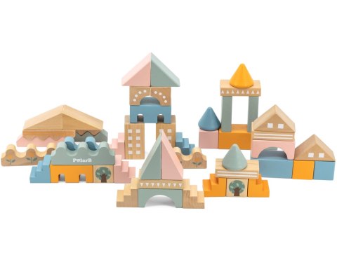 VIGA PolarB Drewniane Klocki Bloki Miejskie 50 elementów Montessori Viga Toys VIGA PolarB Drewniane Klocki Bloki Miejskie 50 elementów Montessori Viga Toys