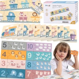 VIGA PolarB Drewniane Puzzle Numeryczne Cyferki Montessori Viga Toys