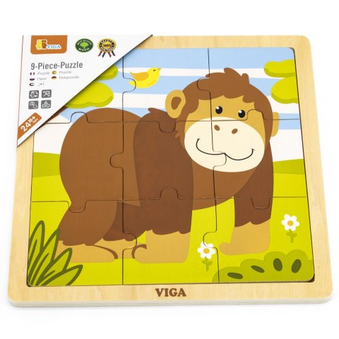 VIGA Poręczne Drewniane Puzzle Goryl 9 elementów Viga Toys VIGA Poręczne Drewniane Puzzle Goryl 9 elementów Viga Toys