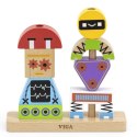 VIGA Układanka Piramidka Roboty + Wzory 8 el. Viga Toys