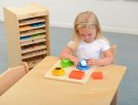 MASTERKIDZ Drewniany Sorter Kształtów Materiałów Faktury Powierzchni Montessori Masterkidz