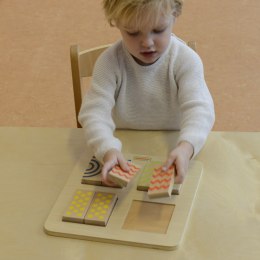 MASTERKIDZ Układanka Dwustronne Dotykowe Klocki Wizualne Montessori Masterkidz