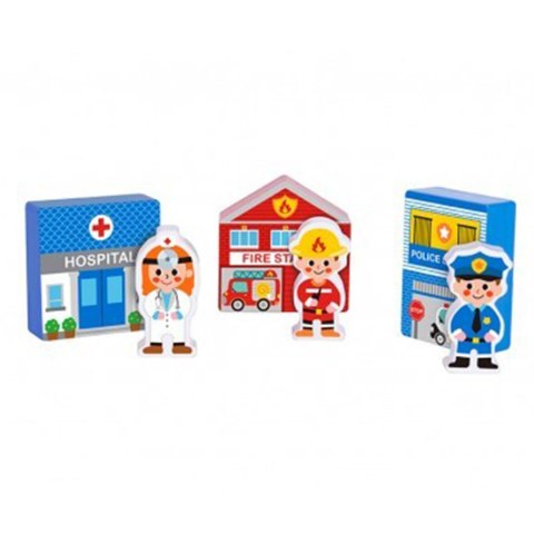 TOOKY TOY Drewniany Zestaw Budynków i Figurek Miasto Tooky Toy TOOKY TOY Drewniany Zestaw Budynków i Figurek Miasto Tooky Toy